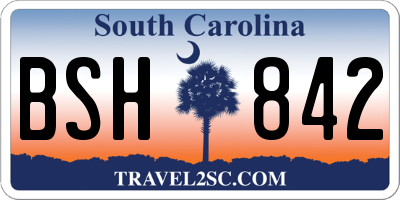 SC license plate BSH842