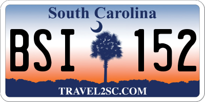 SC license plate BSI152