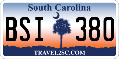 SC license plate BSI380
