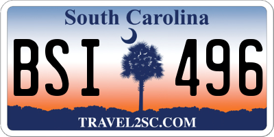 SC license plate BSI496