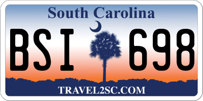 SC license plate BSI698