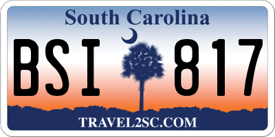 SC license plate BSI817