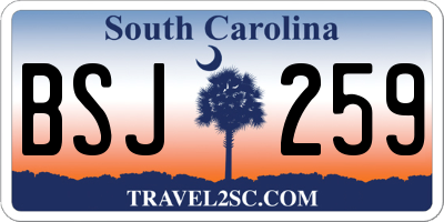 SC license plate BSJ259