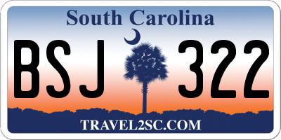 SC license plate BSJ322
