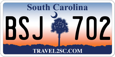 SC license plate BSJ702