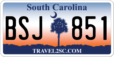 SC license plate BSJ851