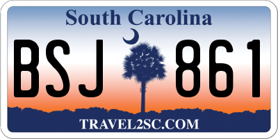 SC license plate BSJ861
