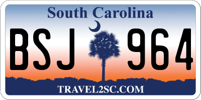 SC license plate BSJ964