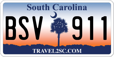 SC license plate BSV911