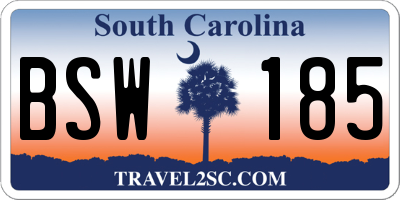 SC license plate BSW185