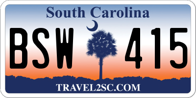 SC license plate BSW415