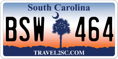 SC license plate BSW464