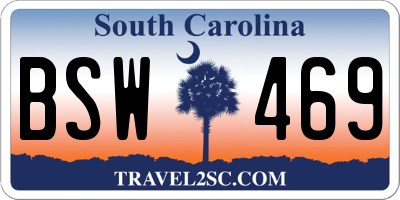 SC license plate BSW469