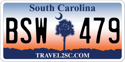 SC license plate BSW479