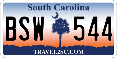 SC license plate BSW544