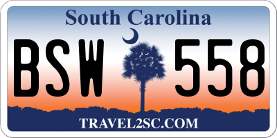 SC license plate BSW558