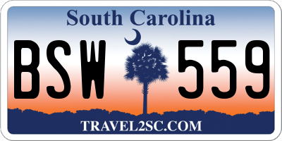 SC license plate BSW559