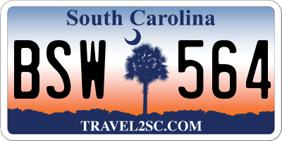 SC license plate BSW564
