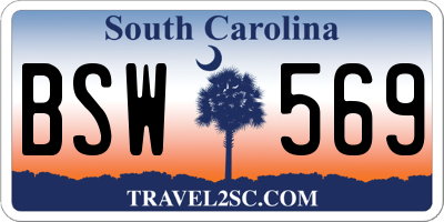 SC license plate BSW569