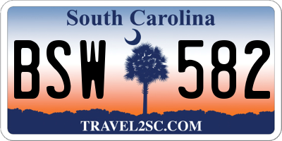 SC license plate BSW582
