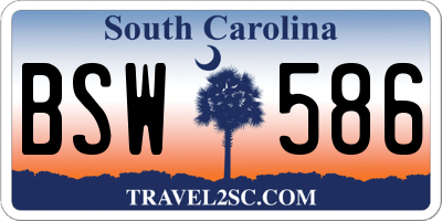 SC license plate BSW586