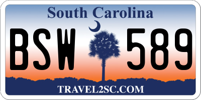 SC license plate BSW589