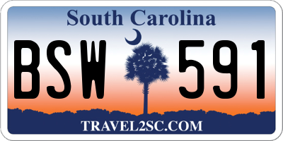 SC license plate BSW591
