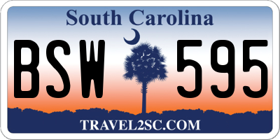 SC license plate BSW595