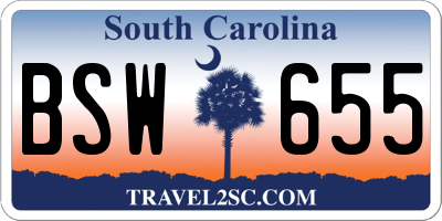 SC license plate BSW655