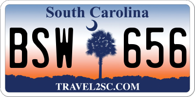 SC license plate BSW656