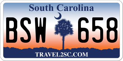 SC license plate BSW658