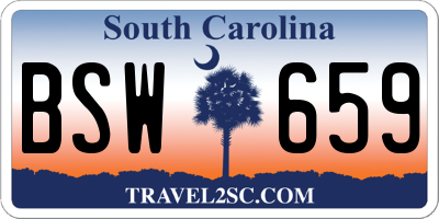 SC license plate BSW659