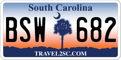 SC license plate BSW682