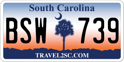 SC license plate BSW739