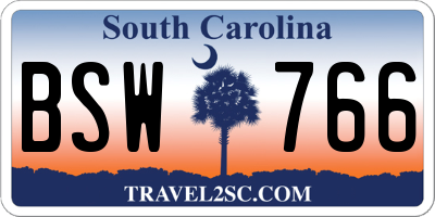 SC license plate BSW766