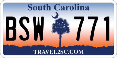 SC license plate BSW771