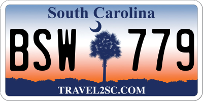 SC license plate BSW779