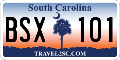 SC license plate BSX101