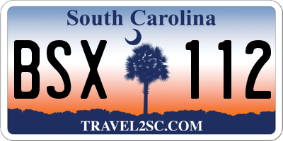 SC license plate BSX112