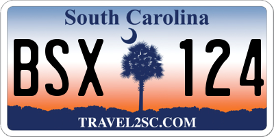 SC license plate BSX124