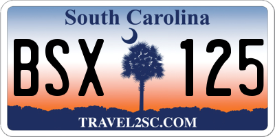 SC license plate BSX125