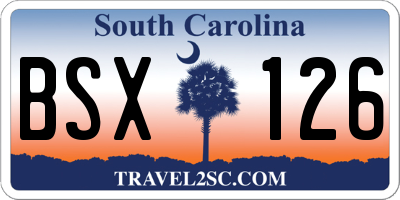 SC license plate BSX126