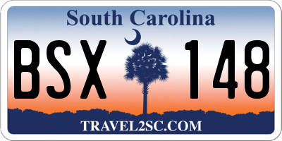 SC license plate BSX148