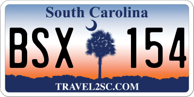 SC license plate BSX154