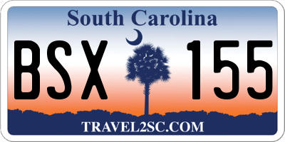 SC license plate BSX155
