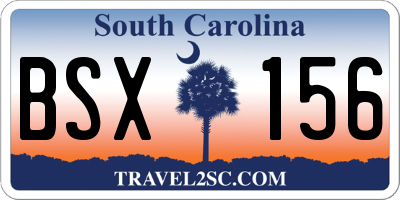 SC license plate BSX156