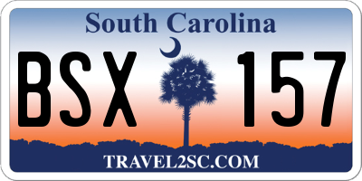 SC license plate BSX157
