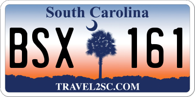 SC license plate BSX161