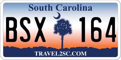 SC license plate BSX164