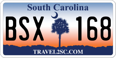 SC license plate BSX168